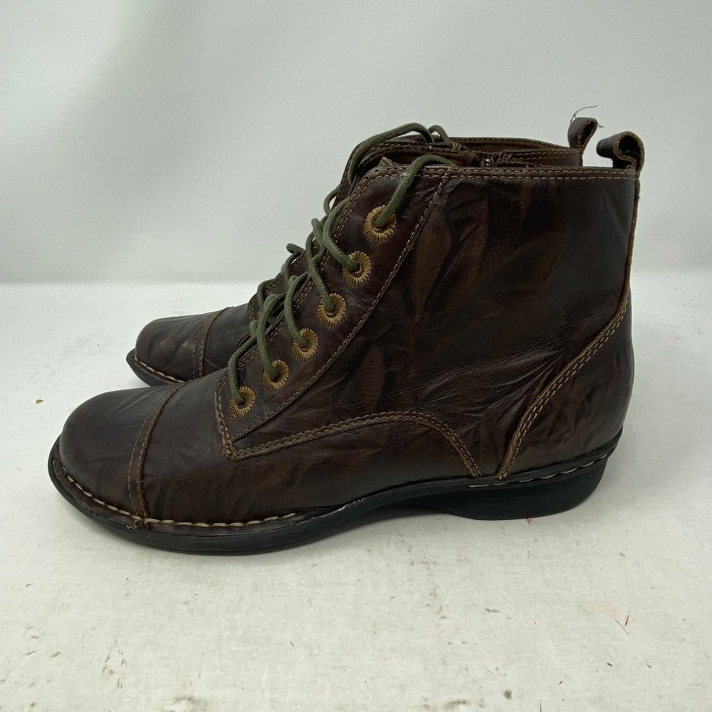 Clarks Bendables Womens Ankle Boots 7 Brown Leather Cap Toe 67148